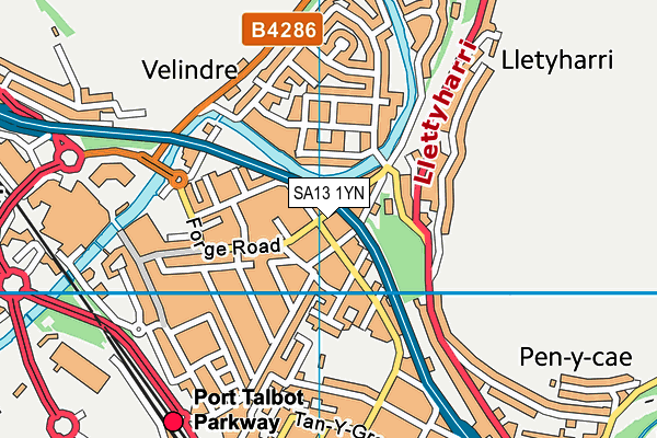 SA13 1YN map - OS VectorMap District (Ordnance Survey) SA13 1YN map - OS VectorMap District (Ordnance Survey)