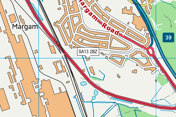 SA13 2BZ map - OS VectorMap District (Ordnance Survey) SA13 2BZ map - OS VectorMap District (Ordnance Survey)