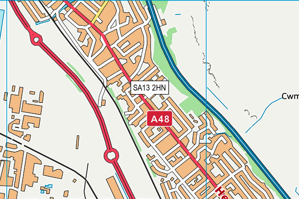 SA13 2HN map - OS VectorMap District (Ordnance Survey) SA13 2HN map - OS VectorMap District (Ordnance Survey)
