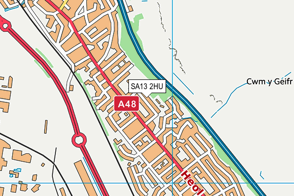 SA13 2HU map - OS VectorMap District (Ordnance Survey) SA13 2HU map - OS VectorMap District (Ordnance Survey)