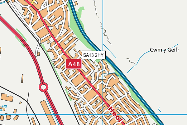SA13 2HY map - OS VectorMap District (Ordnance Survey) SA13 2HY map - OS VectorMap District (Ordnance Survey)