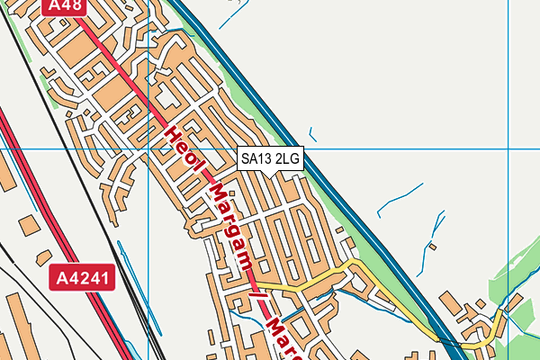 SA13 2LG map - OS VectorMap District (Ordnance Survey)
