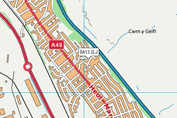 SA13 2LJ map - OS VectorMap District (Ordnance Survey) SA13 2LJ map - OS VectorMap District (Ordnance Survey)