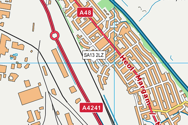SA13 2LZ map - OS VectorMap District (Ordnance Survey) SA13 2LZ map - OS VectorMap District (Ordnance Survey)