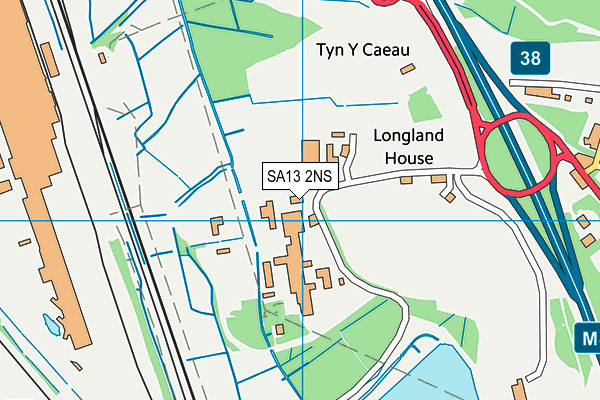 SA13 2NS map - OS VectorMap District (Ordnance Survey) SA13 2NS map - OS VectorMap District (Ordnance Survey)