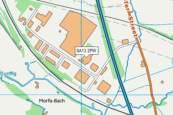 SA13 2PW map - OS VectorMap District (Ordnance Survey) SA13 2PW map - OS VectorMap District (Ordnance Survey)