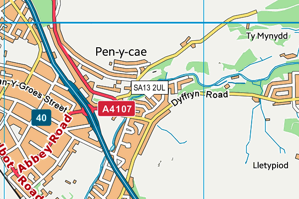 SA13 2UL map - OS VectorMap District (Ordnance Survey) SA13 2UL map - OS VectorMap District (Ordnance Survey)