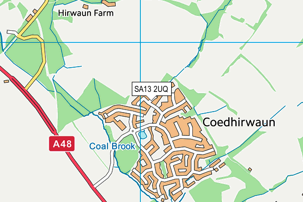 SA13 2UQ map - OS VectorMap District (Ordnance Survey) SA13 2UQ map - OS VectorMap District (Ordnance Survey)