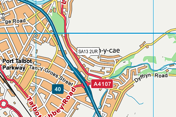 SA13 2UR map - OS VectorMap District (Ordnance Survey) SA13 2UR map - OS VectorMap District (Ordnance Survey)