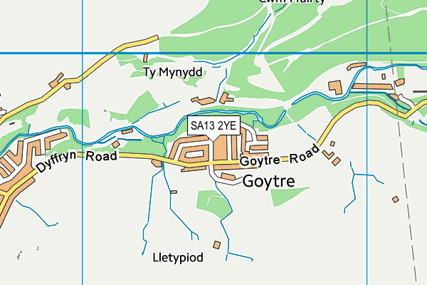 SA13 2YE map - OS VectorMap District (Ordnance Survey) SA13 2YE map - OS VectorMap District (Ordnance Survey)