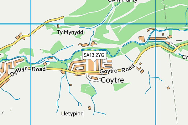 SA13 2YG map - OS VectorMap District (Ordnance Survey) SA13 2YG map - OS VectorMap District (Ordnance Survey)