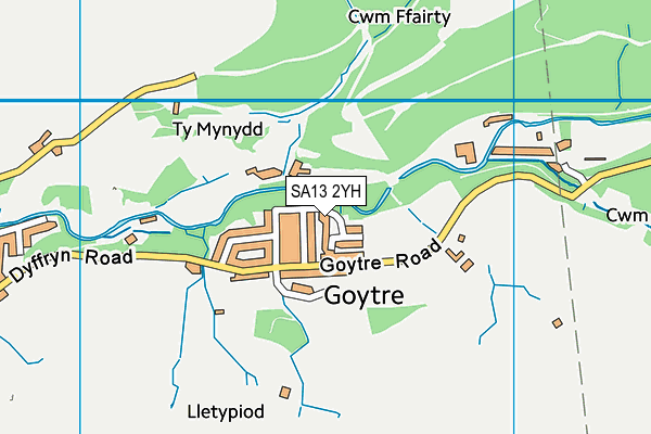 SA13 2YH map - OS VectorMap District (Ordnance Survey) SA13 2YH map - OS VectorMap District (Ordnance Survey)