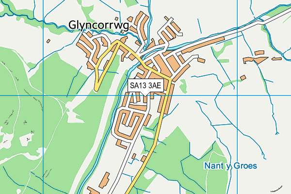 SA13 3AE map - OS VectorMap District (Ordnance Survey) SA13 3AE map - OS VectorMap District (Ordnance Survey)