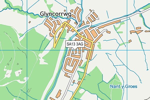SA13 3AG map - OS VectorMap District (Ordnance Survey) SA13 3AG map - OS VectorMap District (Ordnance Survey)