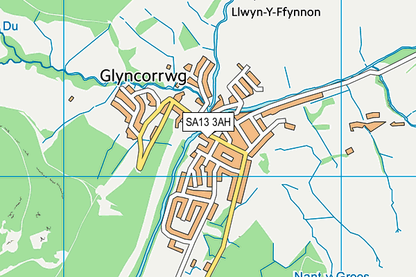 SA13 3AH map - OS VectorMap District (Ordnance Survey)