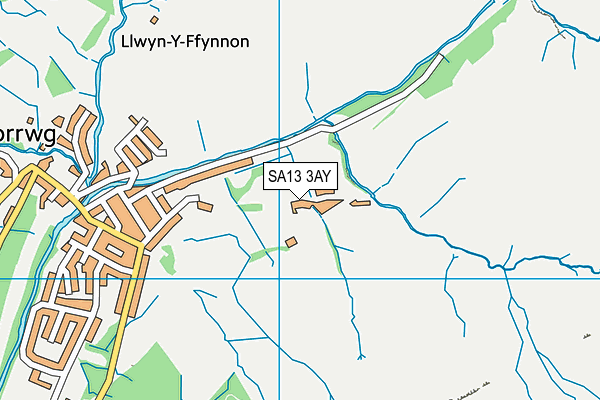 SA13 3AY map - OS VectorMap District (Ordnance Survey) SA13 3AY map - OS VectorMap District (Ordnance Survey)