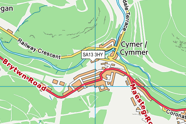 SA13 3HY map - OS VectorMap District (Ordnance Survey) SA13 3HY map - OS VectorMap District (Ordnance Survey)