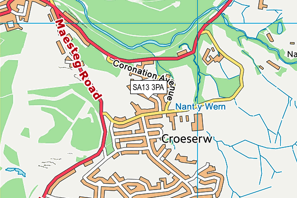 SA13 3PA map - OS VectorMap District (Ordnance Survey) SA13 3PA map - OS VectorMap District (Ordnance Survey)