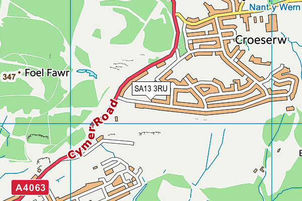 SA13 3RU map - OS VectorMap District (Ordnance Survey) SA13 3RU map - OS VectorMap District (Ordnance Survey)
