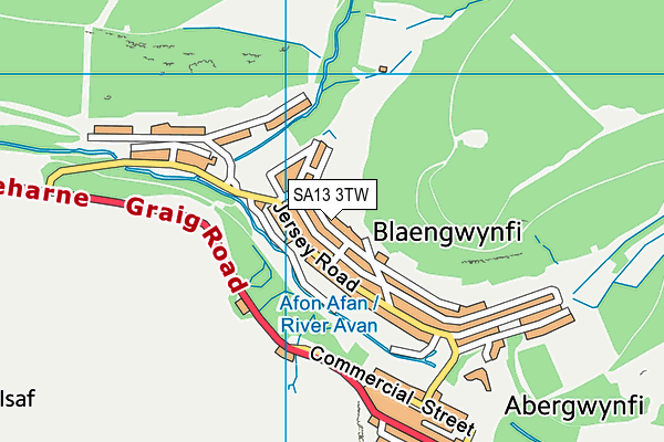 SA13 3TW map - OS VectorMap District (Ordnance Survey) SA13 3TW map - OS VectorMap District (Ordnance Survey)