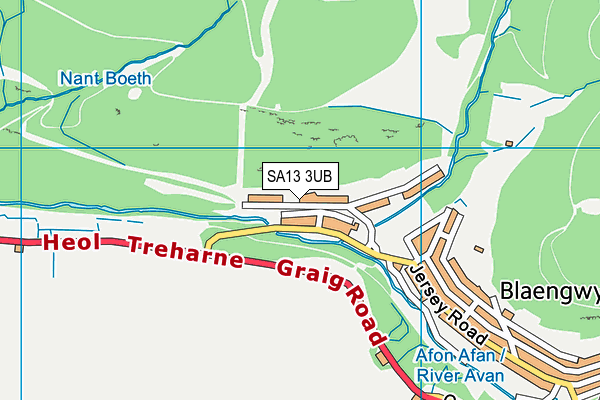 SA13 3UB map - OS VectorMap District (Ordnance Survey) SA13 3UB map - OS VectorMap District (Ordnance Survey)