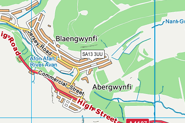 SA13 3UU map - OS VectorMap District (Ordnance Survey) SA13 3UU map - OS VectorMap District (Ordnance Survey)