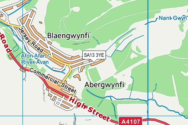 SA13 3YE map - OS VectorMap District (Ordnance Survey) SA13 3YE map - OS VectorMap District (Ordnance Survey)