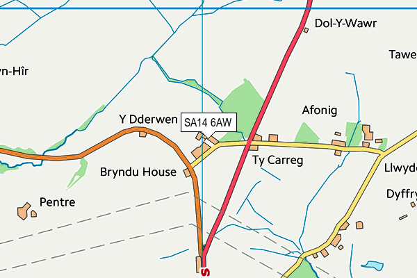 SA14 6AW map - OS VectorMap District (Ordnance Survey) SA14 6AW map - OS VectorMap District (Ordnance Survey)