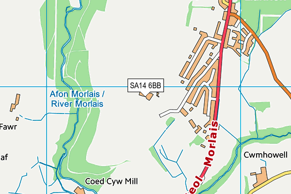 SA14 6BB map - OS VectorMap District (Ordnance Survey) SA14 6BB map - OS VectorMap District (Ordnance Survey)