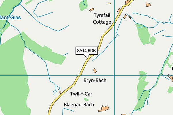 SA14 6DB map - OS VectorMap District (Ordnance Survey) SA14 6DB map - OS VectorMap District (Ordnance Survey)