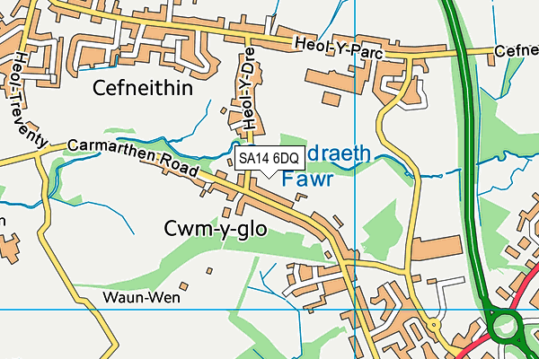 SA14 6DQ map - OS VectorMap District (Ordnance Survey) SA14 6DQ map - OS VectorMap District (Ordnance Survey)