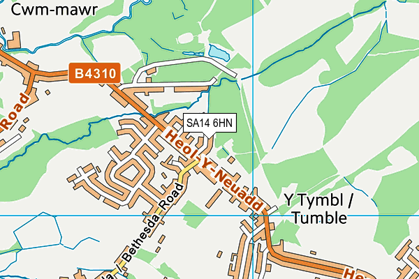SA14 6HN map - OS VectorMap District (Ordnance Survey)
