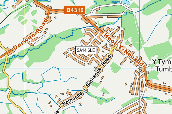 SA14 6LE map - OS VectorMap District (Ordnance Survey) SA14 6LE map - OS VectorMap District (Ordnance Survey)