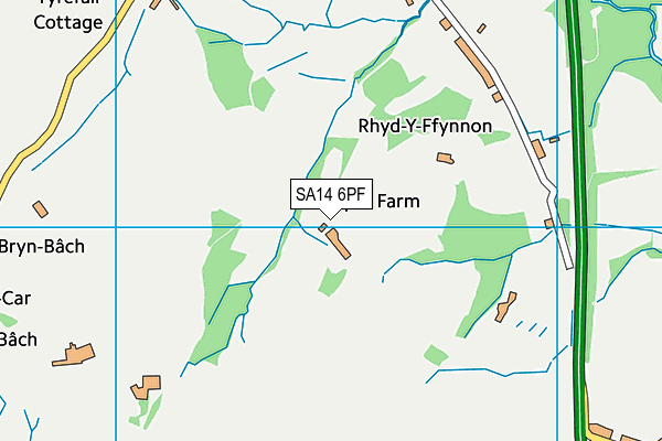 SA14 6PF map - OS VectorMap District (Ordnance Survey) SA14 6PF map - OS VectorMap District (Ordnance Survey)