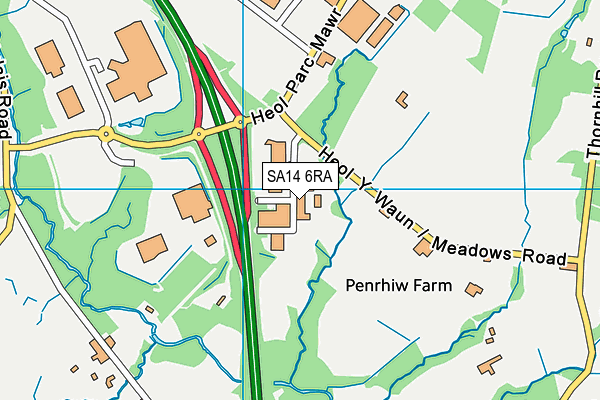 SA14 6RA map - OS VectorMap District (Ordnance Survey) SA14 6RA map - OS VectorMap District (Ordnance Survey)