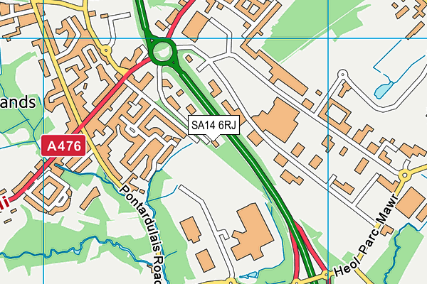 SA14 6RJ map - OS VectorMap District (Ordnance Survey) SA14 6RJ map - OS VectorMap District (Ordnance Survey)