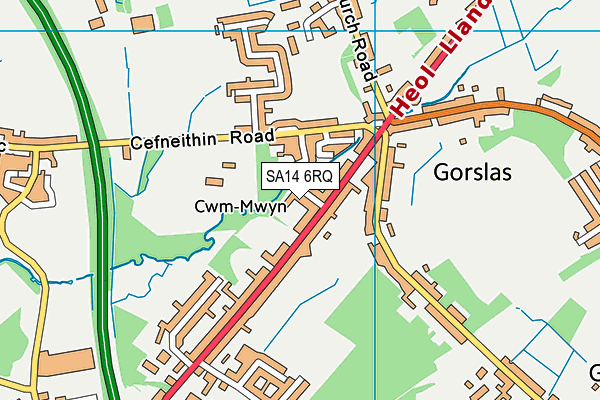 SA14 6RQ map - OS VectorMap District (Ordnance Survey)