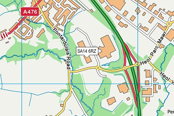 SA14 6RZ map - OS VectorMap District (Ordnance Survey) SA14 6RZ map - OS VectorMap District (Ordnance Survey)