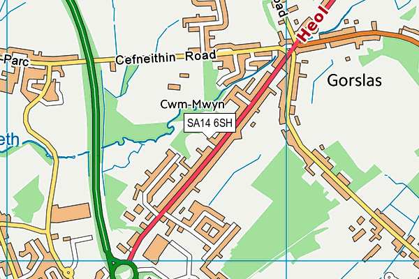 SA14 6SH map - OS VectorMap District (Ordnance Survey) SA14 6SH map - OS VectorMap District (Ordnance Survey)