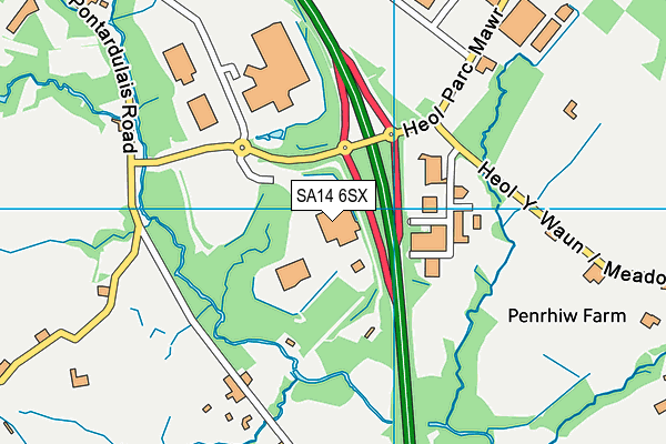 SA14 6SX map - OS VectorMap District (Ordnance Survey) SA14 6SX map - OS VectorMap District (Ordnance Survey)
