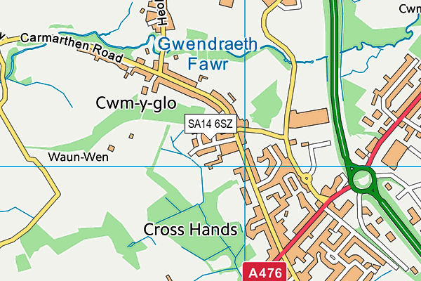 SA14 6SZ map - OS VectorMap District (Ordnance Survey)
