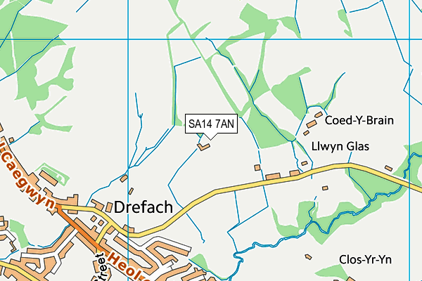 SA14 7AN map - OS VectorMap District (Ordnance Survey) SA14 7AN map - OS VectorMap District (Ordnance Survey)