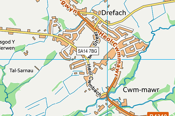SA14 7BG map - OS VectorMap District (Ordnance Survey) SA14 7BG map - OS VectorMap District (Ordnance Survey)