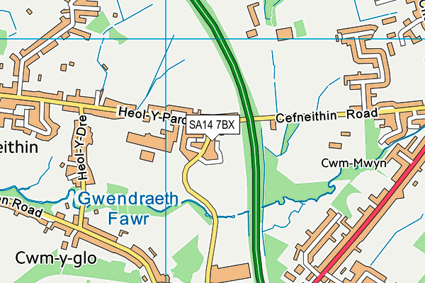 SA14 7BX map - OS VectorMap District (Ordnance Survey) SA14 7BX map - OS VectorMap District (Ordnance Survey)