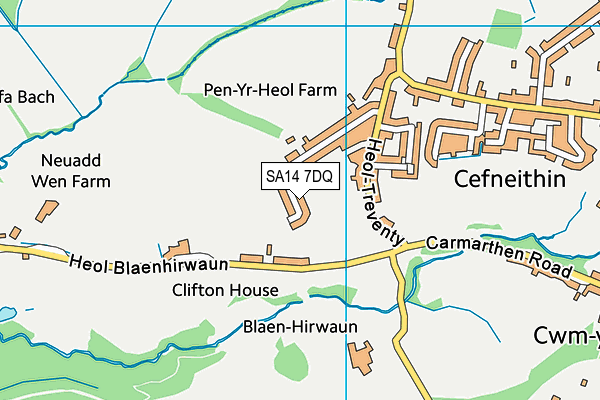 SA14 7DQ map - OS VectorMap District (Ordnance Survey) SA14 7DQ map - OS VectorMap District (Ordnance Survey)