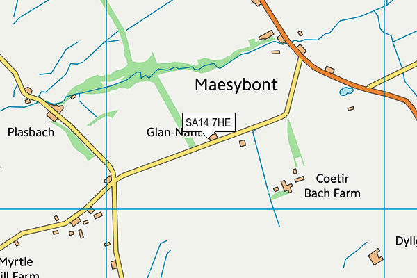 SA14 7HE map - OS VectorMap District (Ordnance Survey) SA14 7HE map - OS VectorMap District (Ordnance Survey)