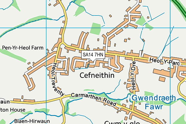 SA14 7HN map - OS VectorMap District (Ordnance Survey)