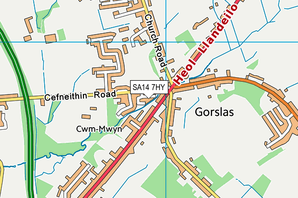 SA14 7HY map - OS VectorMap District (Ordnance Survey) SA14 7HY map - OS VectorMap District (Ordnance Survey)