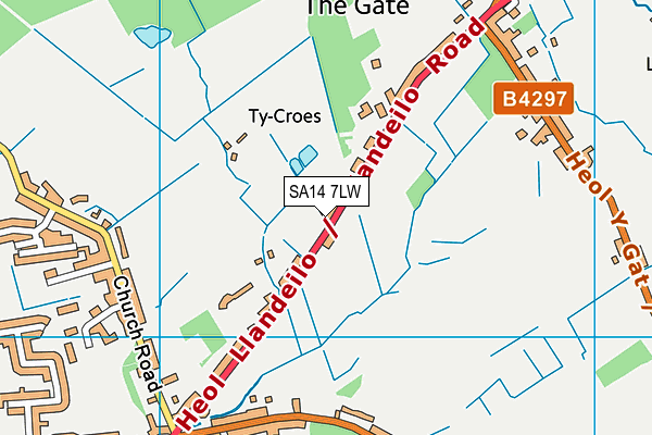 SA14 7LW map - OS VectorMap District (Ordnance Survey) SA14 7LW map - OS VectorMap District (Ordnance Survey)