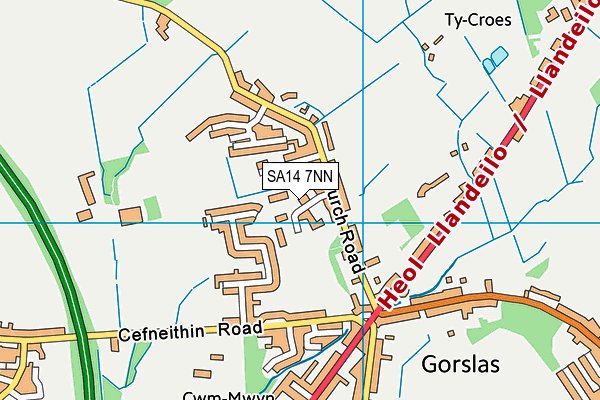 SA14 7NN map - OS VectorMap District (Ordnance Survey) SA14 7NN map - OS VectorMap District (Ordnance Survey)